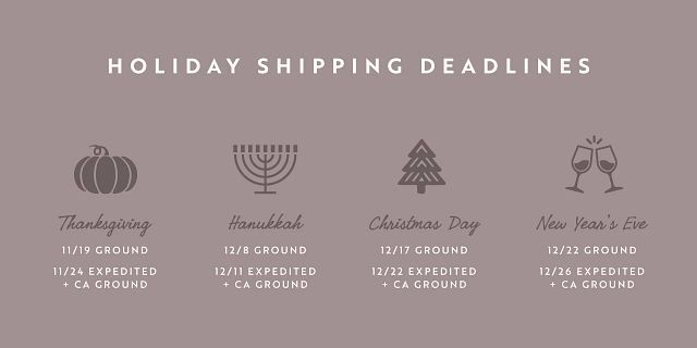Holiday Shipping Deadlines