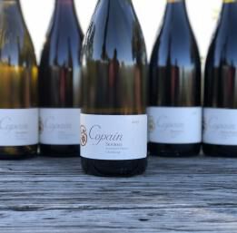 Five bottles of copain wine